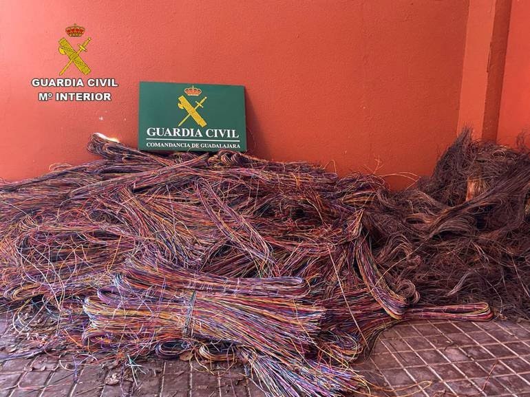 Detenidas cuatro personas por nueve delitos de robo de cable de cobre en diferentes localidades Guadalajara
