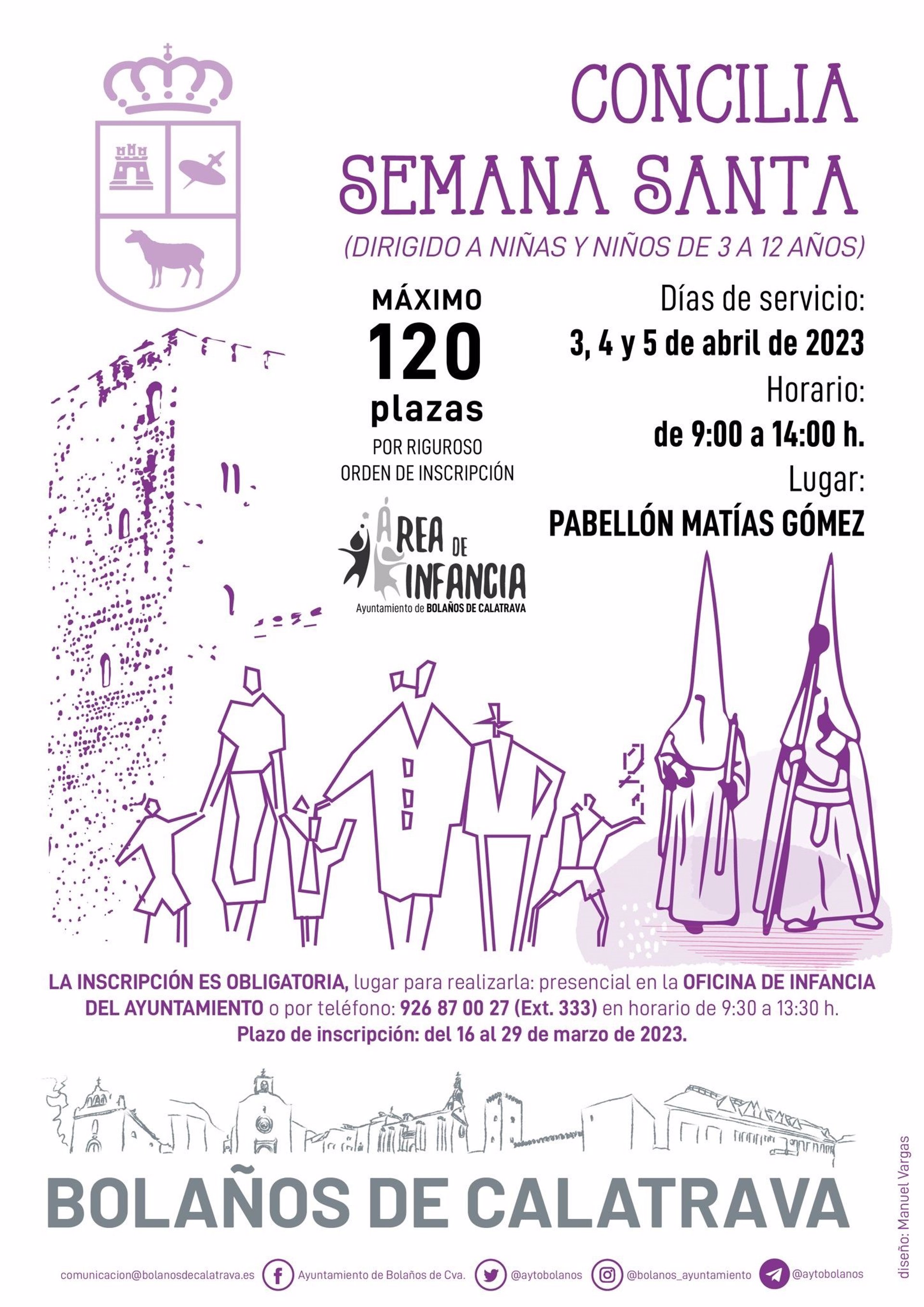 Cartel del plan 'Concilia Semana Santa' de Bolaños de Calatrava - AYUNTAMIENTO DE BOLAÑOS DE CALATRAVA