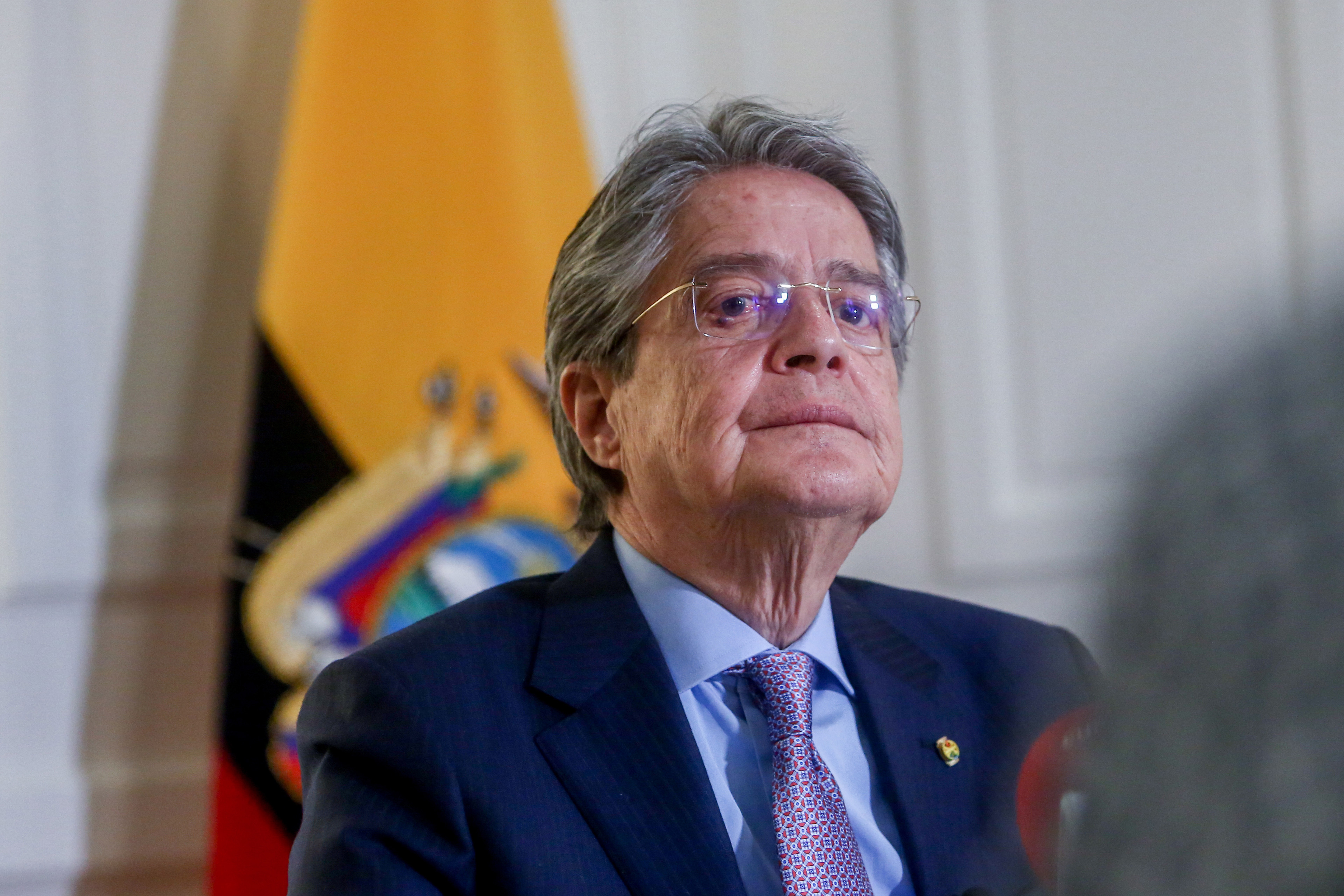 Archivo - El Presidente de Ecuador, Guillermo Lasso, durante una entrevista para 