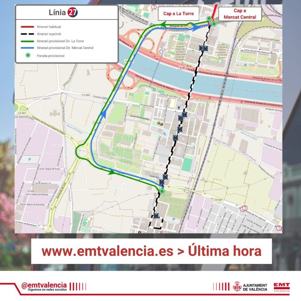 La EMT comienza este martes a llegar a las pedanías afectadas por la DANA